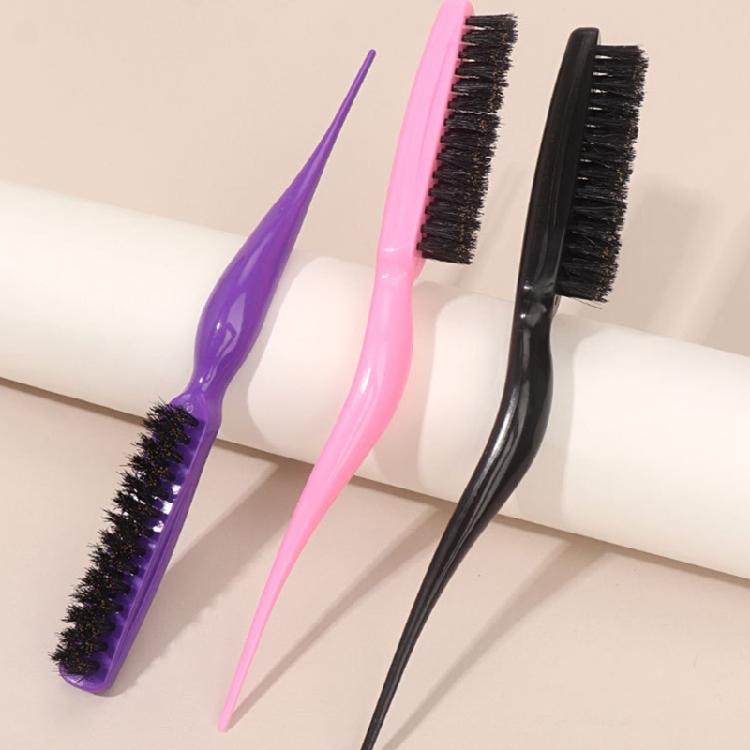 Boar Bristle Brush Comb Hair Teasing Brush for Women Men Salon Boar Bristle Comb