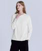 BASIC HOUSE Women'S 40-Count Relaxed Fit Crew Neck Long Sleeve T-Shirt Ivory Lats0207