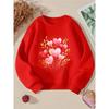European sizes Kids' Crewneck Sweatshirt | Heart Balloons with Golden Leaves, , Sportswear and Casual Wear, Soft and Comfortable, Clothing, Teenagers