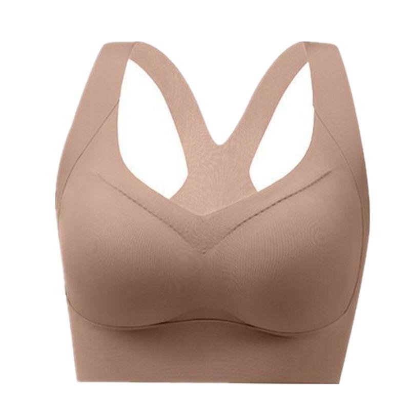 Women Seamless Cross Back Wireless Push Up Comfortable Bra For Large Chest