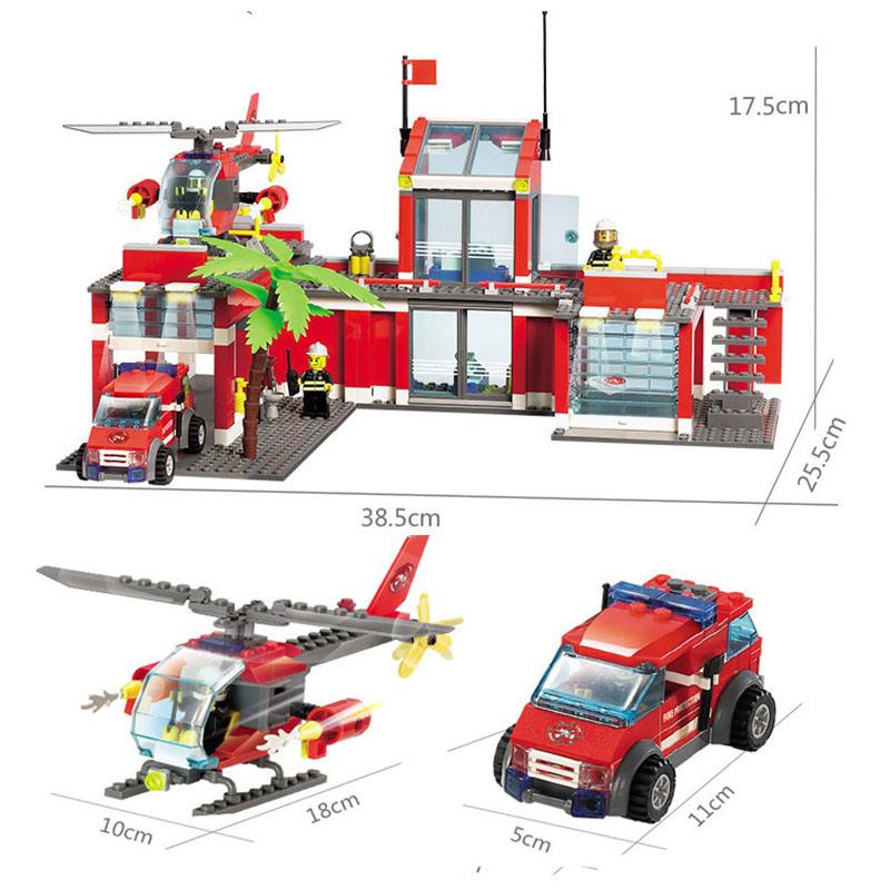 Riceblock City Fire Station Building Set, STEM City Building Toys For...