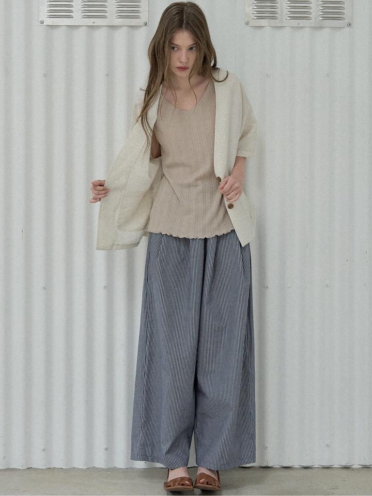 AVANT-G Knit Sleeveless Top - Beige