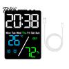 Stylish Dual Alarm Clock Multifunctional Large Screen Digital Brightness Adjustment Humidity Temperature Display Desktop Table