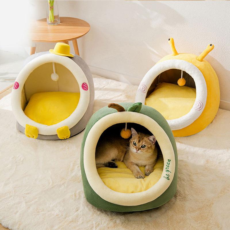 Nervous Cat Semi-enclosed Avocado-shaped Cat Nest Upgraded Kitten Four-season Universal Cat Villa Pet Nest