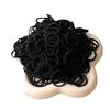 Black High-Elastic Hair Tie - No Damage, Ribbed Scalloped Edge, Suitable for Babies
