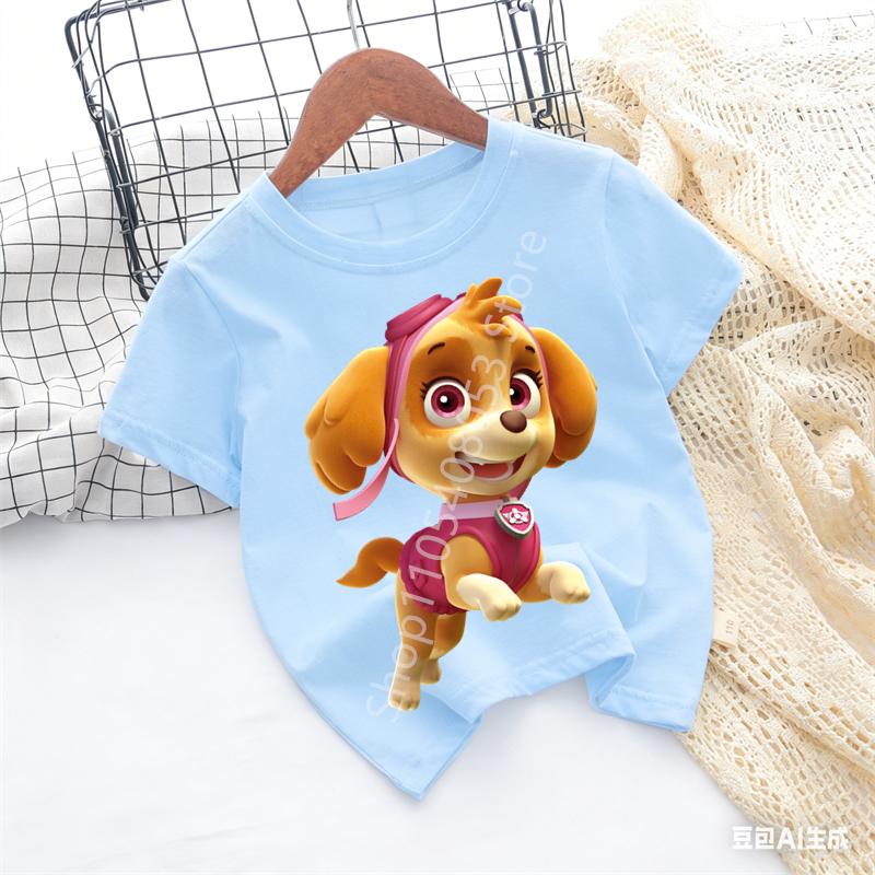 Cute Boys Girls Casuals Tops Summer Birthday Clothing Gift Hots Paw Patrol Kids Tshirts Kawaii Cartoon Character Printed Shirts