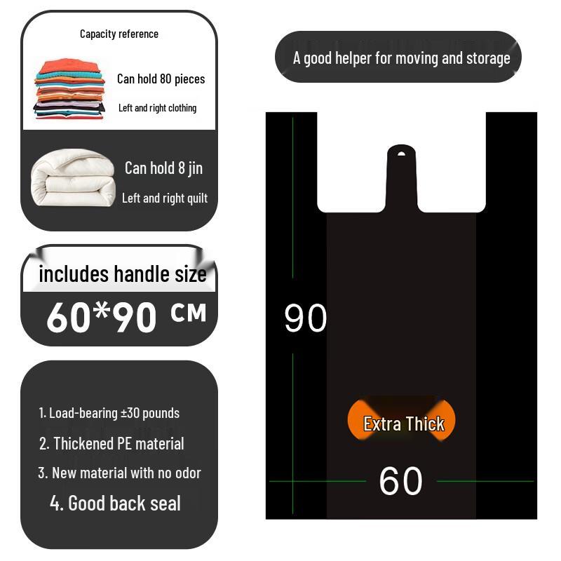 Qianxing Black Heavy-Duty Moving & Storage Bags