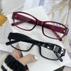 Retro Narrow-framed Glasses for Men Women Y2K Red Black Frame Anti-blue Light Eyeglasses Spicy Girls Decorative Optical Glasses