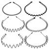 Metal Headband 6Pcs Unisex Hair Elastic Bands Black Flexible Hair Fashion Accessories for Men Women Kids