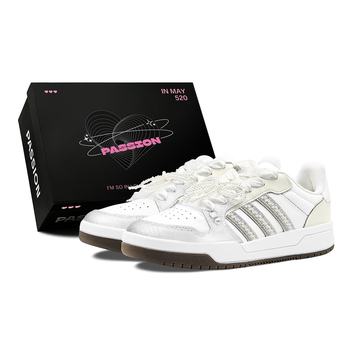 

Adidas ENTRAP Romantic Favor, Pearl Ballet, Handmade, Girlish Style, Creative Trend Low top Skateboard Shoes Unisex JP9959(TeamS3-S-BOX) 40
