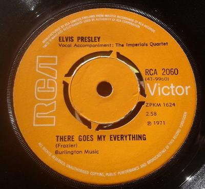 7inch Record ELVIS PRESLEY - There Goes My Everything 479960 RCA Victor 1971 US Rock Used
