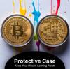 Bitcoin Souvenir-Münze mit Vitrine Sammlerstück Krypto-Geschenk für Blockchain-Enthusiasten Investoren Schreibtischdekoration Gesprächsstoff