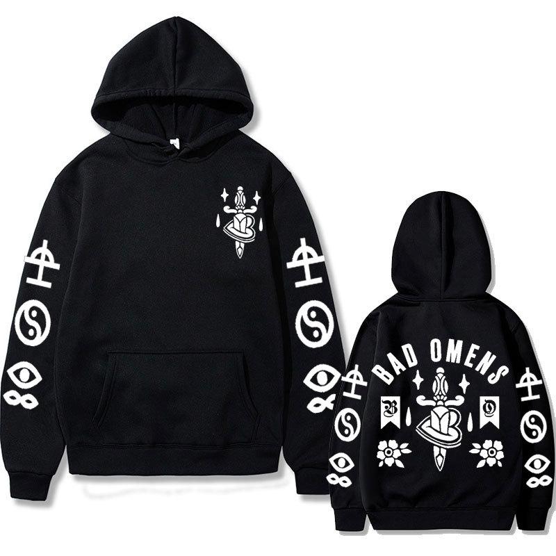 Awesome Bad Omens Band Tour American Music Double Sided Men's Hoodie Sweatshirt Men Womnen Design Pullover Fleece Hoodies