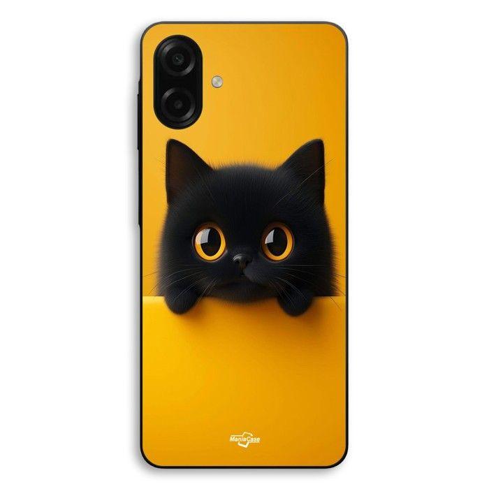 Coque Pour Samsung Galaxy A07 Chat mignon fond orange Maniacase