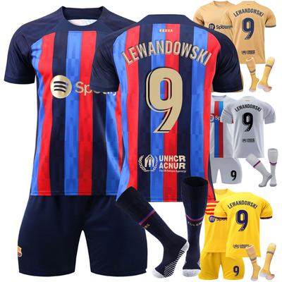 2324 Barcelona-Lewandowski Futbol Formaları Şort Çorap Seti Yeni Şort Çorap Yetişkin Bedenleri Kıyafetler