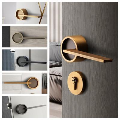 Anti-theft Design Door Handle Lock Zinc Zinc Zinc Alloy Deadbolt Lock Round Door Lock  Interior Door