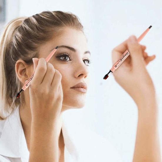 

Карандаш для бровей 2 в 1 с двумя головками, водостойкий, естественный вид, легко удаляется, долговечный, заполняет форму, кисточка для макияжа бровей в комплекте