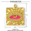 3pcs/Lot Stainless Steel Enamel Square Heart Diy Earring Charms Woman Evil Eye Necklace Pendants Poker Jewelry