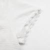 Women Summer Loose V Neck White Lace Short Sleeve Blouse Shirt