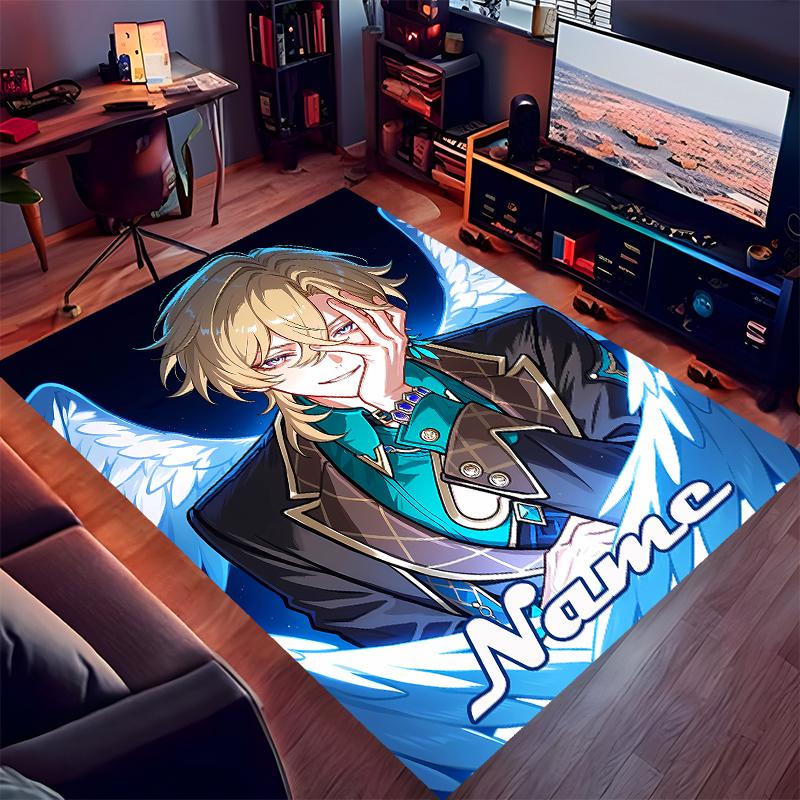 Custom personalization Anime Honkai Star Rail Aventurine Print Area Rug - Soft, Washable Non-Slip Indoor Mat,Living Room,Home&Office Decorative Rug