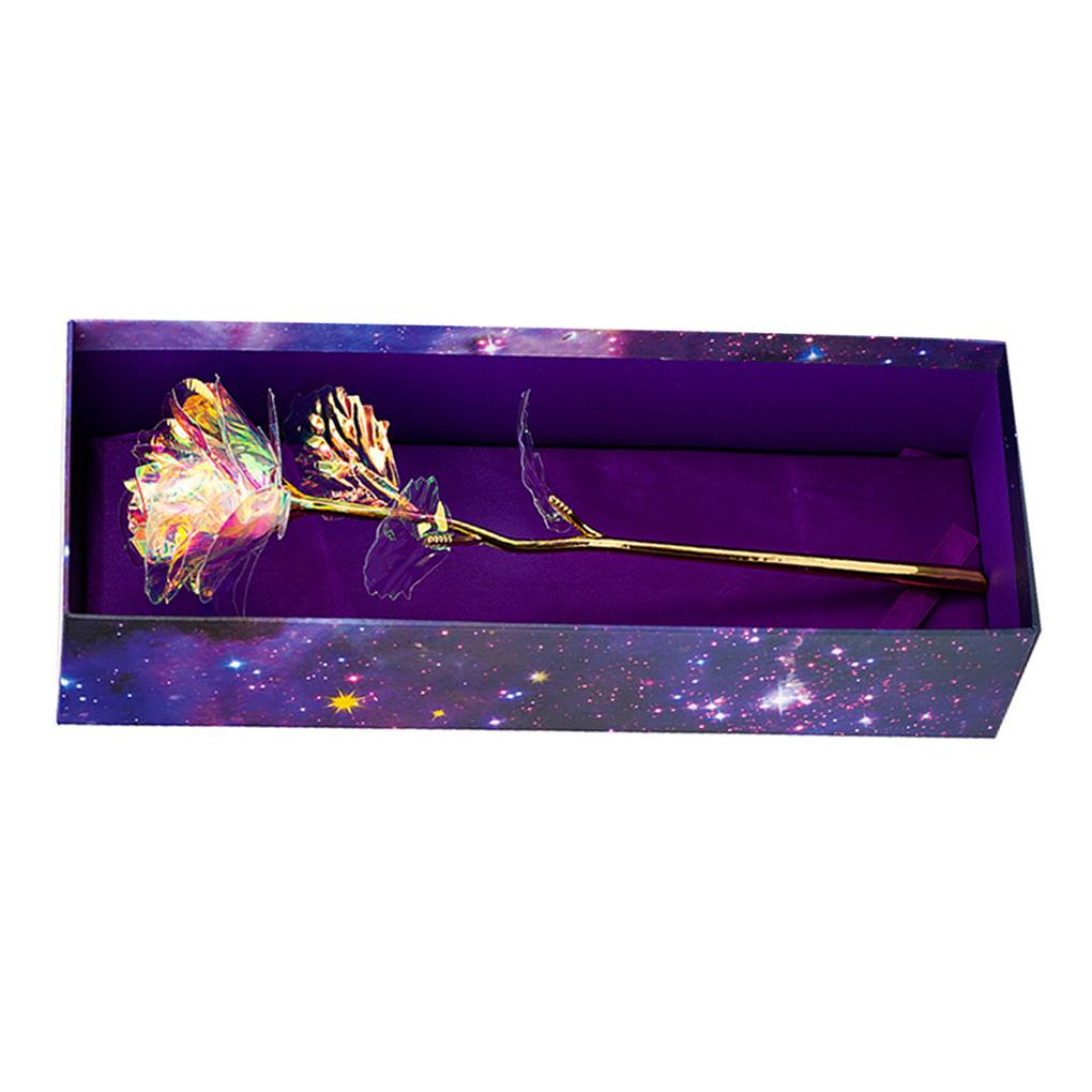 Hot\! 24K Foil Plated Gold Rose Flowers Box Wedding Decor Valentines Day Creative Gift Golden Rose