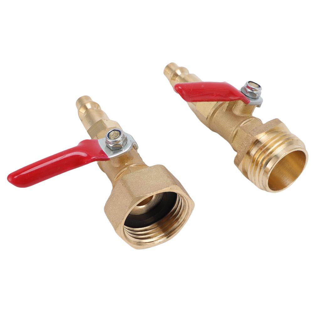 2 Stück RV Winterfestmachungs-Ausblasadapter Messing Winterfestmachungs-Ausblasventil mit Schnellanschlussstecker Kugel
