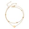 Summer Beach Anklet Heart Shaped Beads Peach Charm Women Fashion Jewelry Trendy Accessories