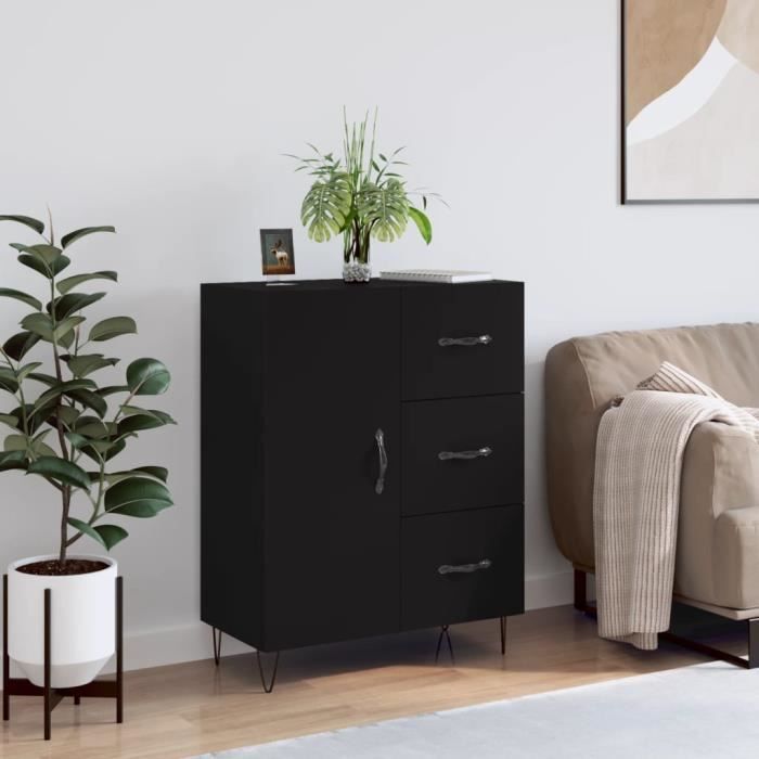 VidaXL Buffet noir 69,5x34x90 cm bois d'ingénierie 827909
