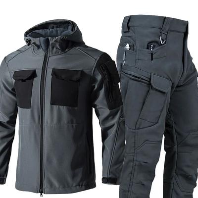 Warmer Outdoor-Anzug für Herren, Winter, warm und dick, winddicht, hübsch, schlank, lässig, Hardshell-Anzug