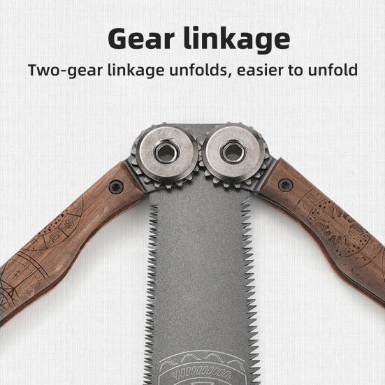 Folding Hand Saw with Wooden Handle Sharp Blade Double-Sided Teeth Compact Design Mini Saw Woodworking Tool