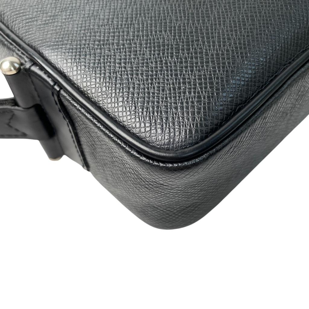 Gebrauchte LOUIS VUITTONClutch-Tasche schwarzes Leder Herren