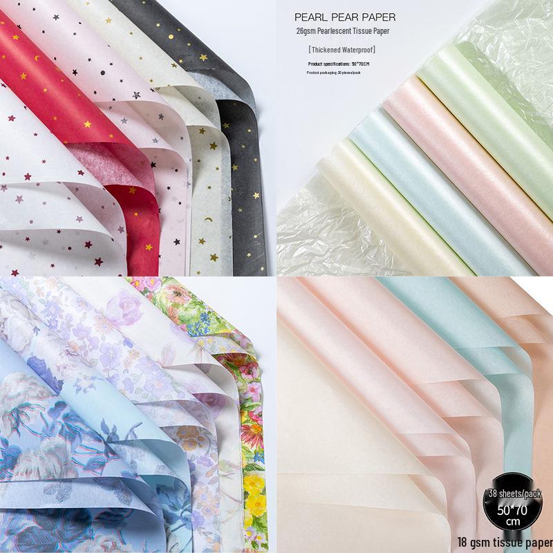 Pearlescent Paper for Fresh Flower Wrapping, High-End Floristry Decor, DIY Base Lining Paper