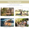 3 X 2.5m Patio Metal Gazebo Door Window Awning Wall Mount Canopy Outdoor Sunshade with Extended Shelter Cream White