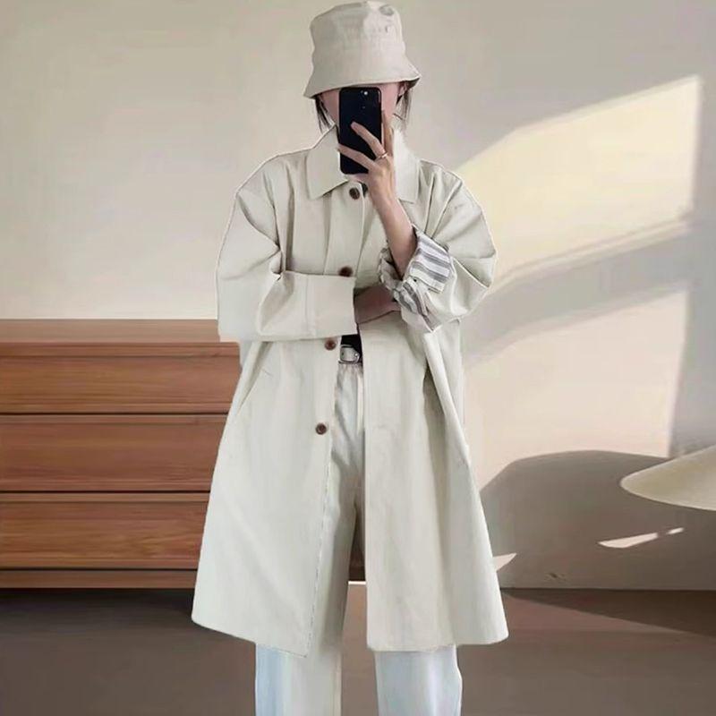 

2025 Spring & Autumn Women s Mid-Length Trench Coat: Simple, Stylish & Seasonal Small