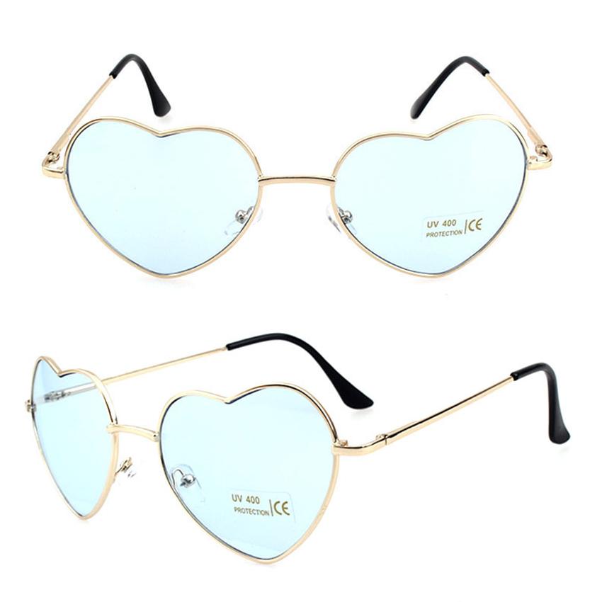 Women Sunglasses Cute Heart Frame Mirror Fashion UV400 Protection Vintage Retro Eyewear Sun Glasses