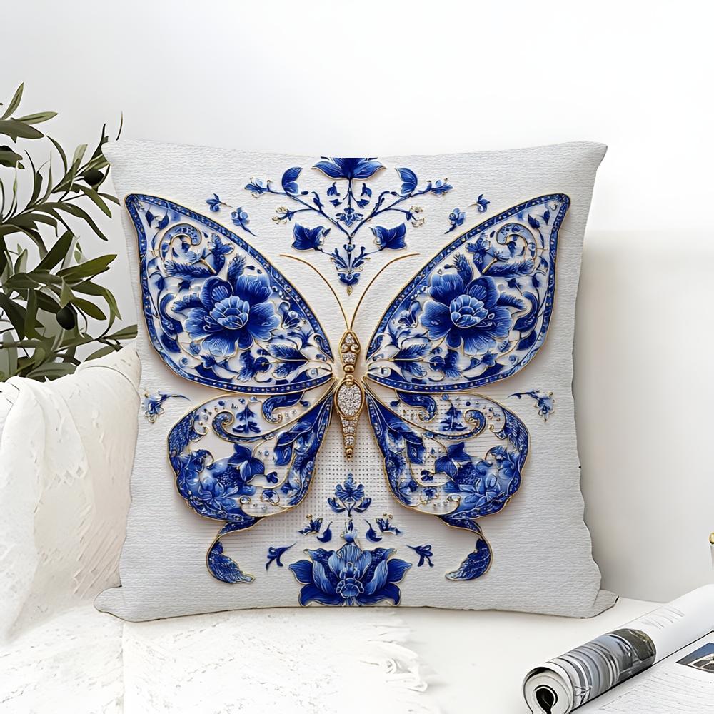 Beautiful Colorful Butterfly Decorative Prints Pillow Case Linen Pillow Case Sofa Home Decor Cushion Cover Cushion Cove