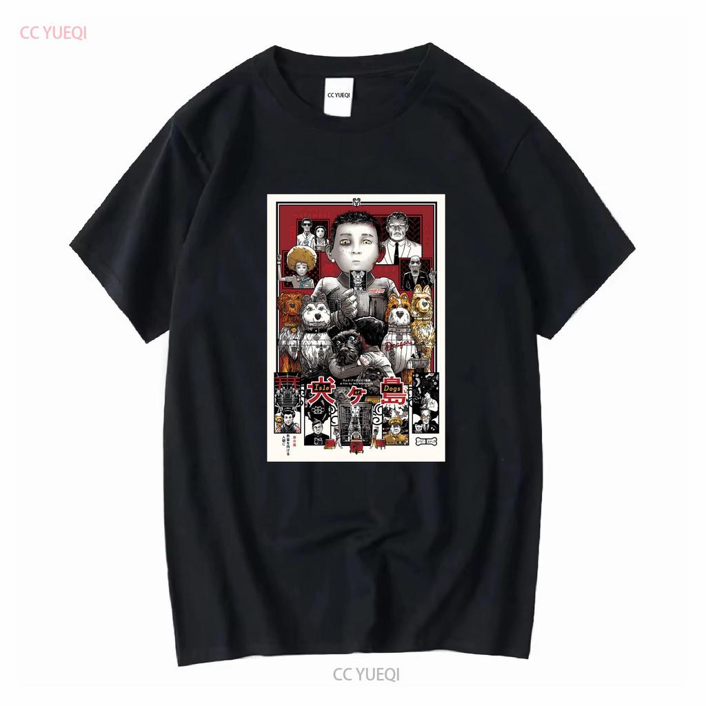 Wes Anderson Isle of Dogs Movie T Shirt Heavy Cotton Vintage Washed Slightly Versatile Designer Clothes Fashion Comfortable