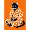 Cute Bathroom Cat Poster Print Canvas Painting Modern Funny Kitten Wearing Bathrobe Wall Art Pictures for Toilet Room Home Decor