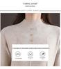 2025 Women's Elegant Half-High Collar Wool Knit Dress for Autumn and Winter