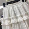 Summer 2025 Women's High-Waist White A-Line Puffy Skirt - Anti-Exposure, Hip-Wrapped Design