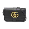[Pre-Owned] Arli Gold Logo Double G Metal Accessory Leather Small Square Crossbody Shoulder Bag - Very Good #669NDD
