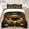 3pcs 2025 Graduation Cap & Scroll Decorative Set - Includes One Quilt Cover and Two Pillowcases (No Core) - Perfect for Home Décor, Festive Gifts, Pol