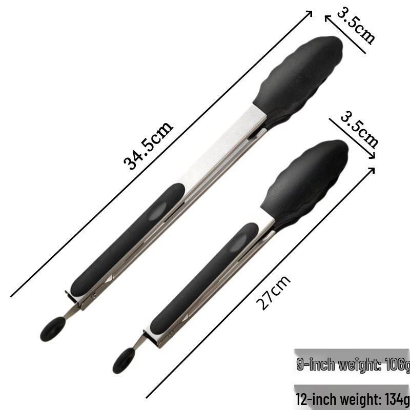 Stainless Steel Silicone Food Tongs Set