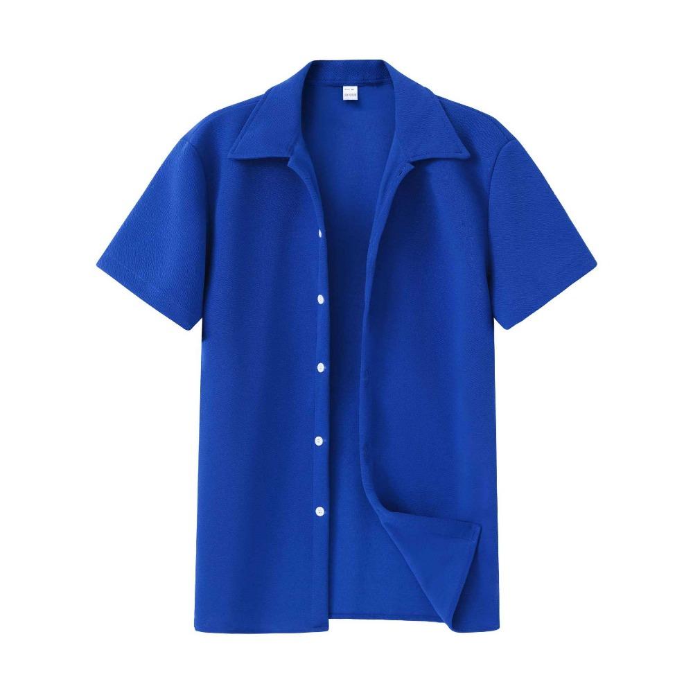

Men s New Collar-style Retro Short-sleeved Shirt - Versatile Old Money Style Top - Beach and Casual Shirt for Men 3XL темно-синього кольору