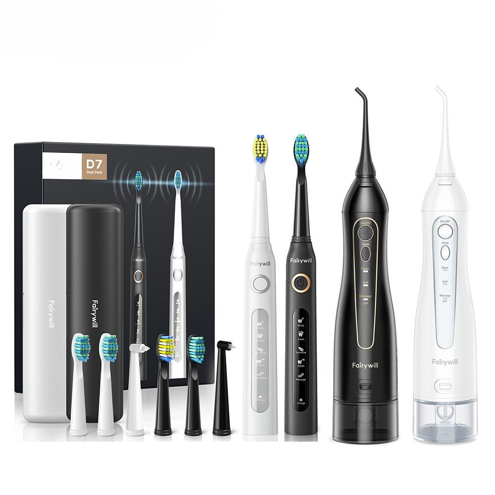 Black+White Electric Toothbrush&Water Flossers USB Charging Long Endurance Smart Time FW-5020 FW-507 KTY