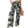 Women Solid High Waist Single Button Front Pleated Loose Wide Leg Comfort Casual Long Trousers