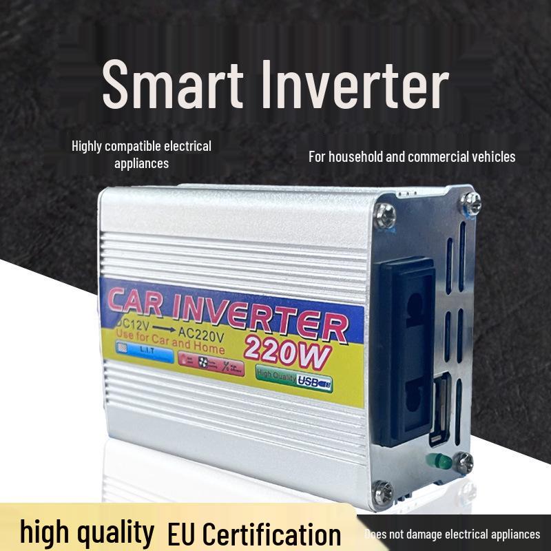 

Compact 12V to 220V High-Power Car Inverter with USB & Multiple Protection