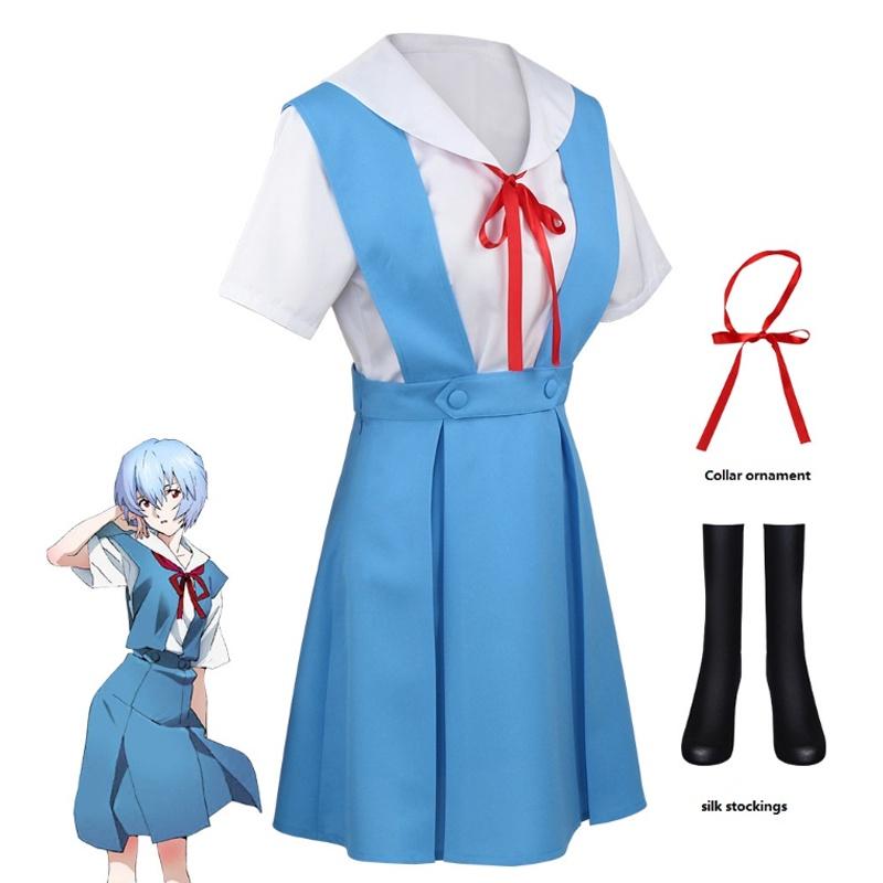 Anime Gko Ayanami Rei Asuka Langley Sohryu School Uniform Cosplay Costume