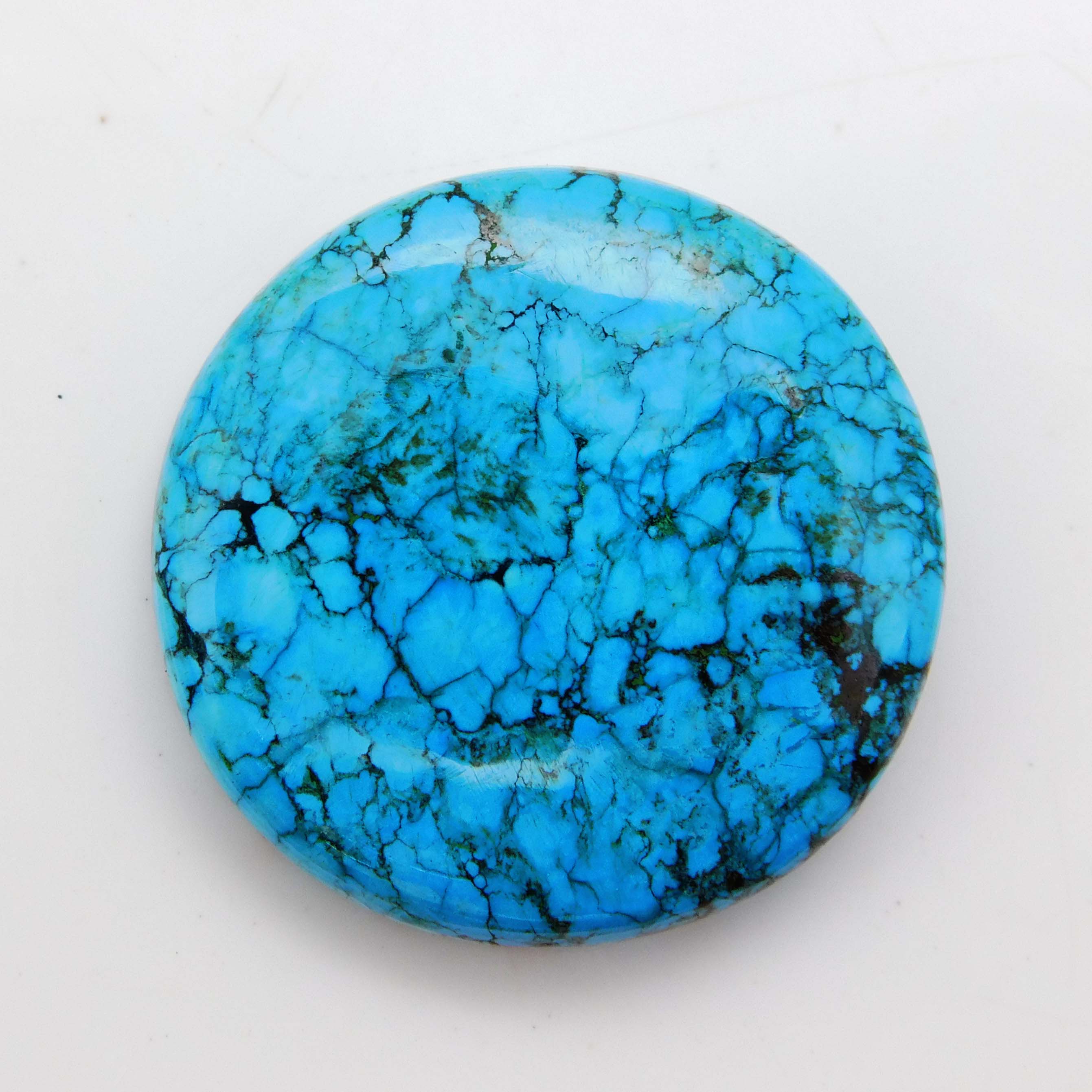 

NATURAL Arizona Blue Turquoise 49.85 Ct Round Cut CERTIFIED Loose Gemstone 28.3 mm Approx. синій