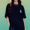 MLB New York Yankees T Shirts Unisex Black Crew Neck Moderate Straight Fit 3ATSU2033-50BKS